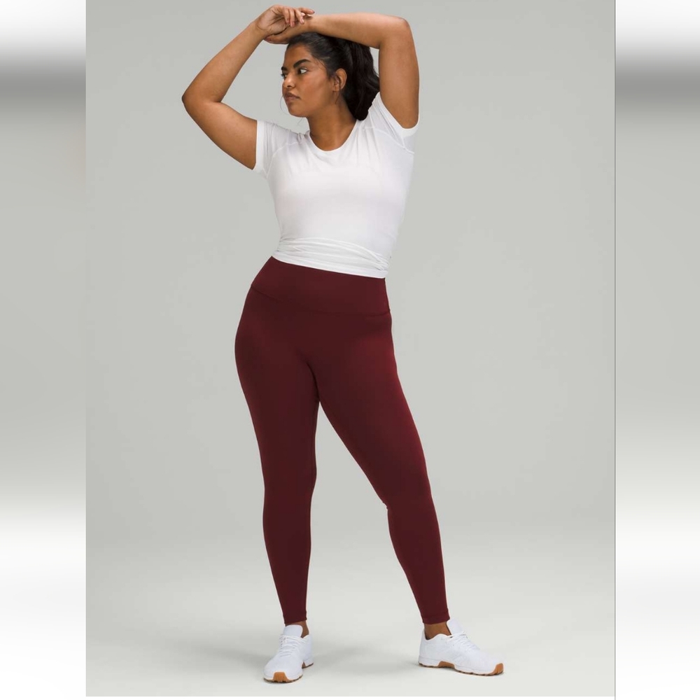 Wunder Train High-Rise Tight 28" Red Merlot Sz 14 Lululemon, New with Tags